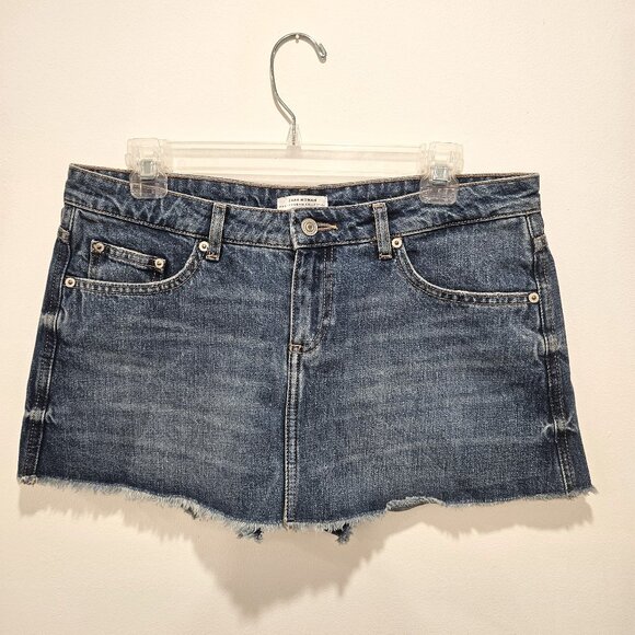 Zara Woman Blue Jean Demin Mid Rise Skort Skirt/Shorts Mini Y2K Preppy Size 8 - Picture 9 of 10